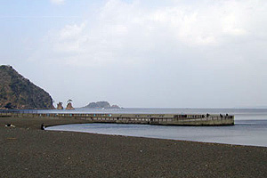 川奈いるか浜海水浴場（夏は大変賑わいます）